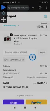 atolavisuals coupon verification screenshot
