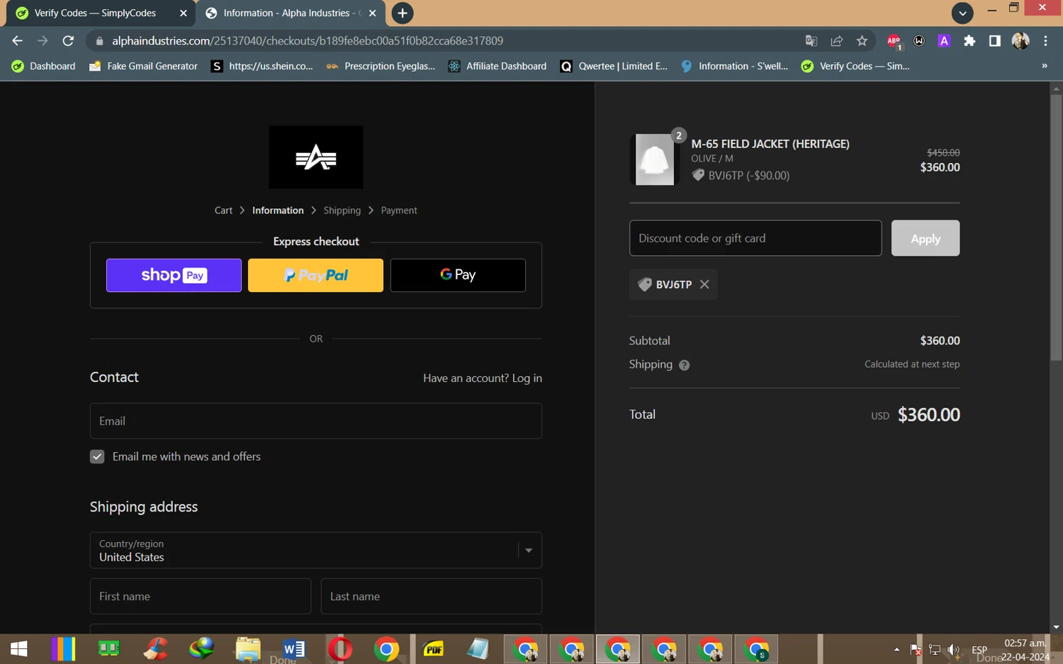 Alpha Industries Promo Codes 20 Off May 2024