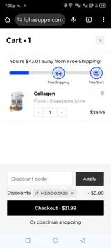Alpha Supps coupon verification screenshot
