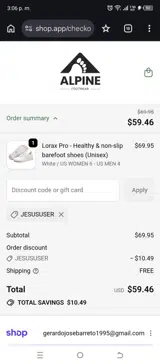 JESUSUSER coupon verification screenshot