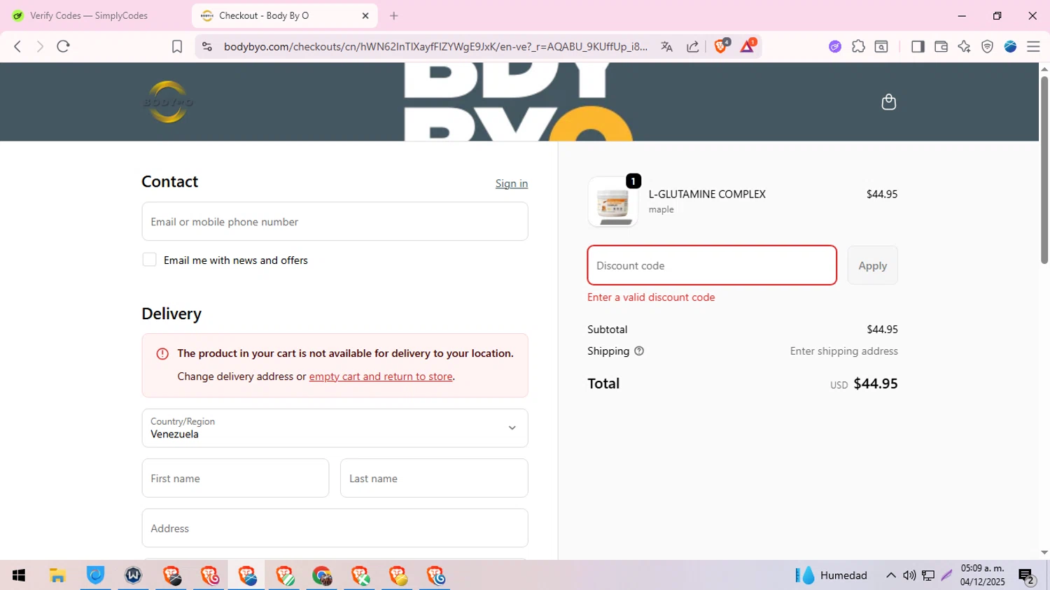 Alpine Home Air Products coupon code screenshot showing code BLUE5 applied at Alpine Home Air Products checkout page. Uploaded by SimplyCodes community member DiscountDefender1226 on Dec 23, 2025