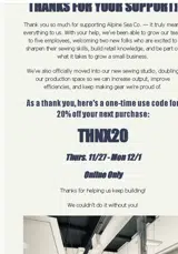 Alpine Sea Co. coupon verification screenshot