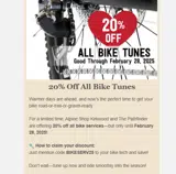 BIKESERV25 coupon verification screenshot
