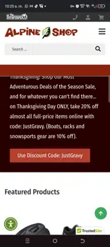 Justgravy coupon verification screenshot