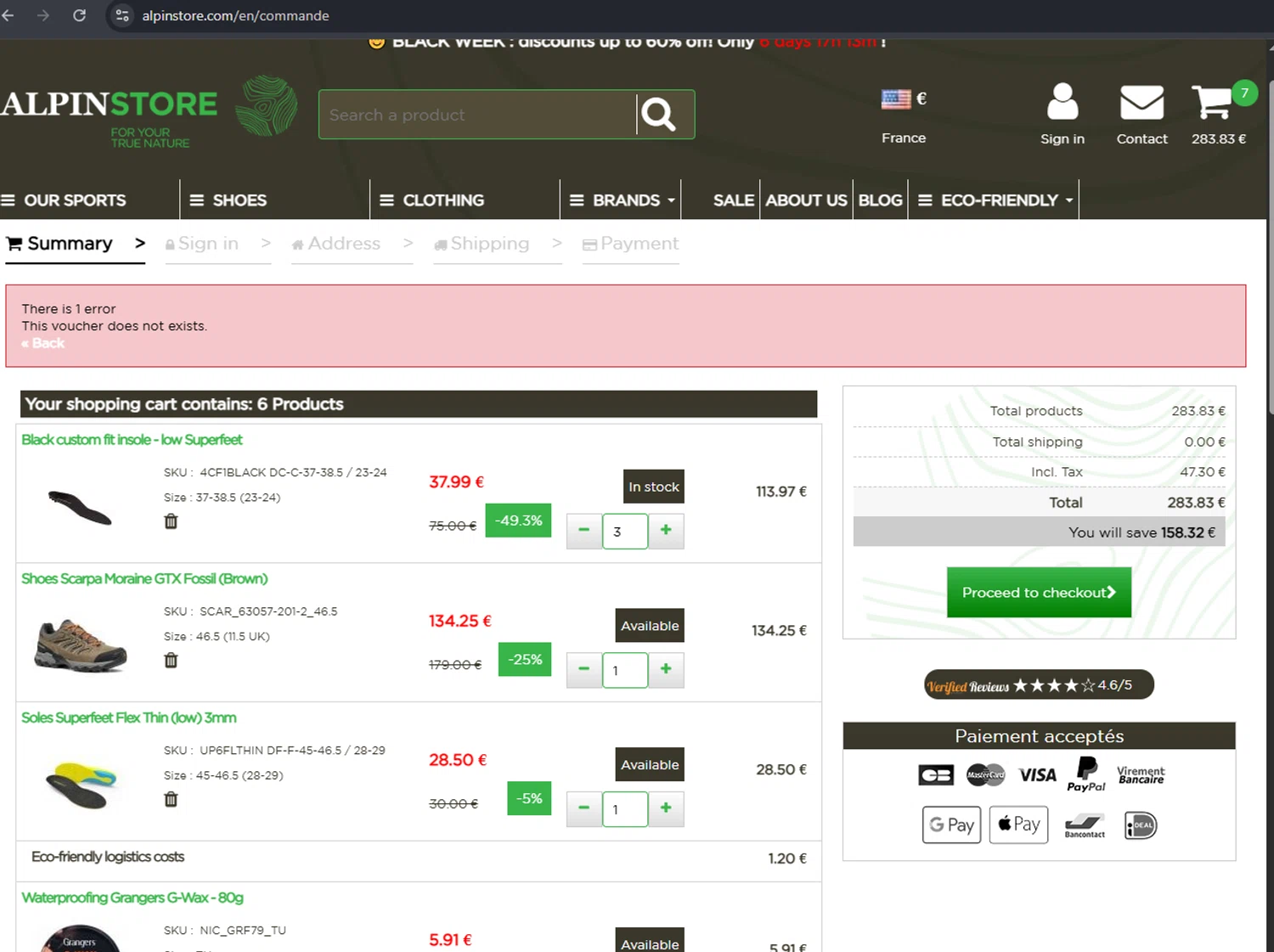 Alpin Store promo code screenshot showing code NEWSLETTER applied at Alpin Store checkout page. Uploaded by SimplyCodes community member arimakouse on Nov 25, 2025