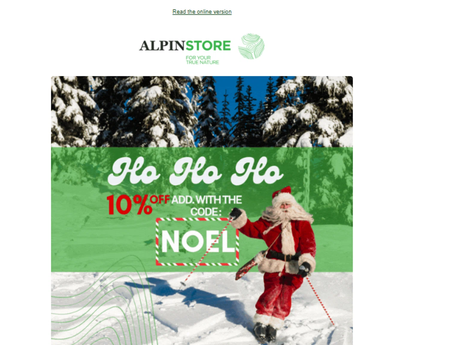 Alpin Store promo code screenshot showing code NOEL applied at Alpin Store checkout page. Uploaded by SimplyCodes community member Aressss on Dec 2, 2025