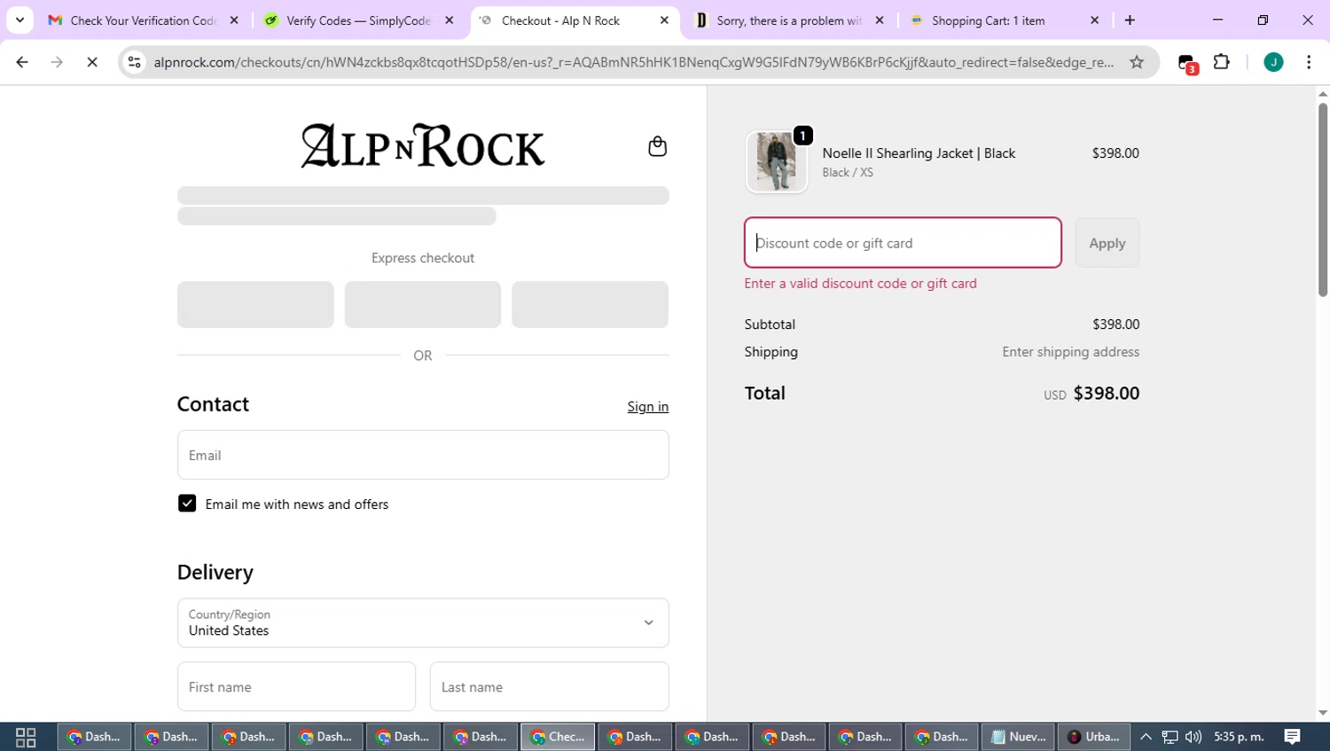 Alp-n-Rock discount code screenshot showing code Phoebe25 applied at Alp-n-Rock checkout page. Uploaded by SimplyCodes community member SavvyCurator1770 on Nov 6, 2025