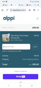 THREE15 coupon verification screenshot