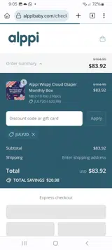 JULY20 coupon verification screenshot