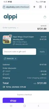 XMAS30 coupon verification screenshot