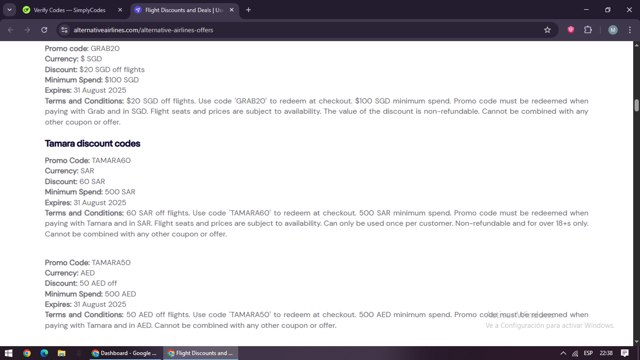 Alternative Airlines checkout page showing Alternative Airlines promo code box | Screenshot taken by SimplyCodes community member on Aug 14, 2025