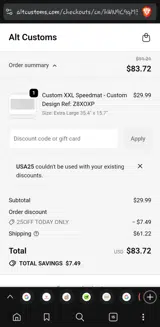 USA25 coupon verification screenshot