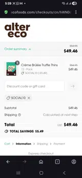 Social10 coupon verification screenshot