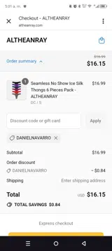 DANIELNAVARRO coupon verification screenshot