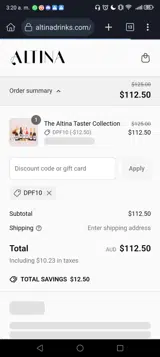 DPF10 coupon verification screenshot
