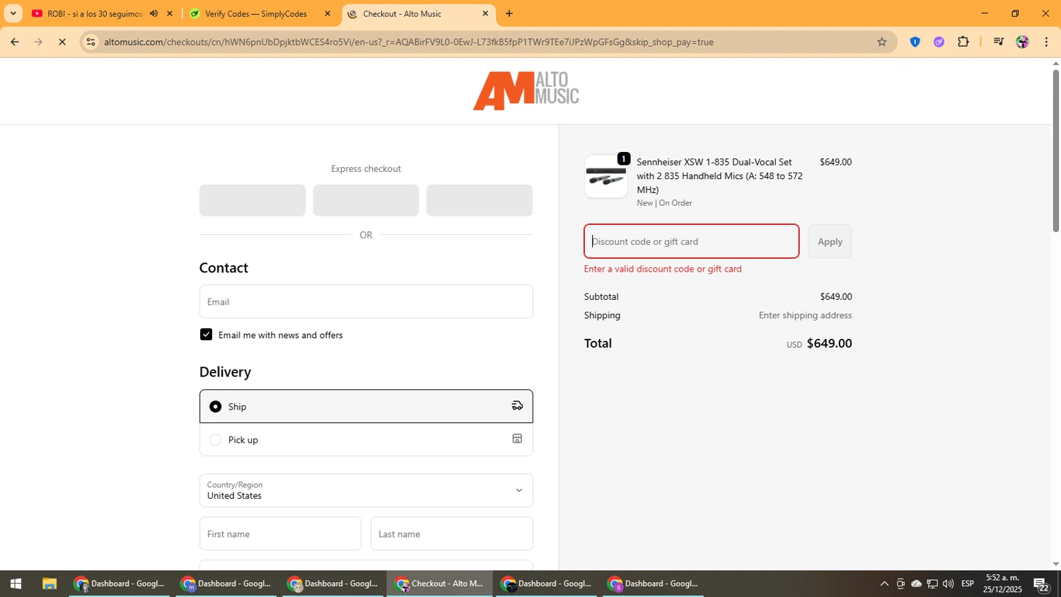 Alto Music promo code screenshot showing code CM15OFF applied at Alto Music checkout page. Uploaded by SimplyCodes community member Vanmanuel on Dec 25, 2025