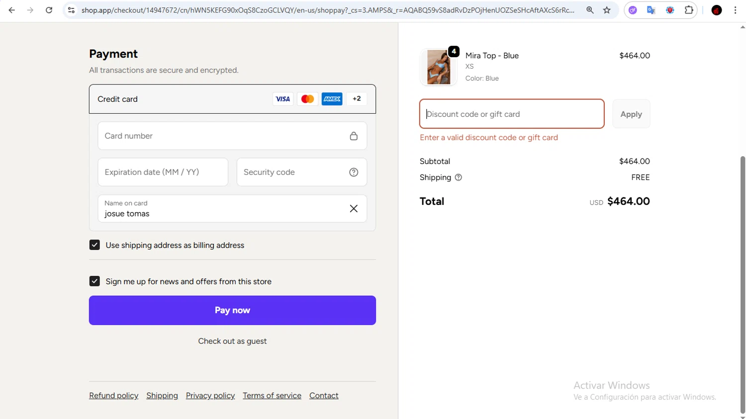 ALT SWIM discount code screenshot showing code WOMEN applied at ALT SWIM checkout page. Uploaded by SimplyCodes community member Francisco01 on Nov 15, 2025