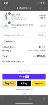 FRIENDS coupon verification screenshot