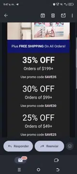 SAVE35 coupon verification screenshot