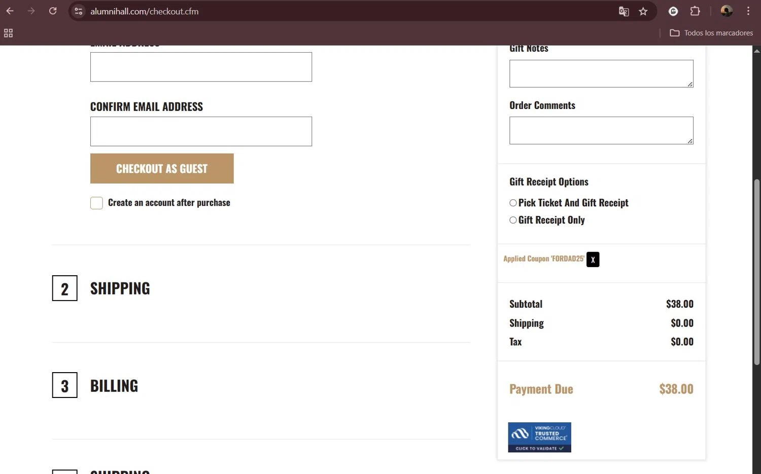 Alumni Hall discount code screenshot showing code fordad25 applied at Alumni Hall checkout page. Uploaded by SimplyCodes community member Milaya on Jun 5, 2025