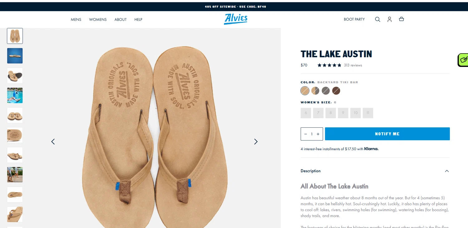 Alvies discount code screenshot showing code BF40 applied at Alvies checkout page. Uploaded by SimplyCodes community member suppahdealz on Dec 29, 2024