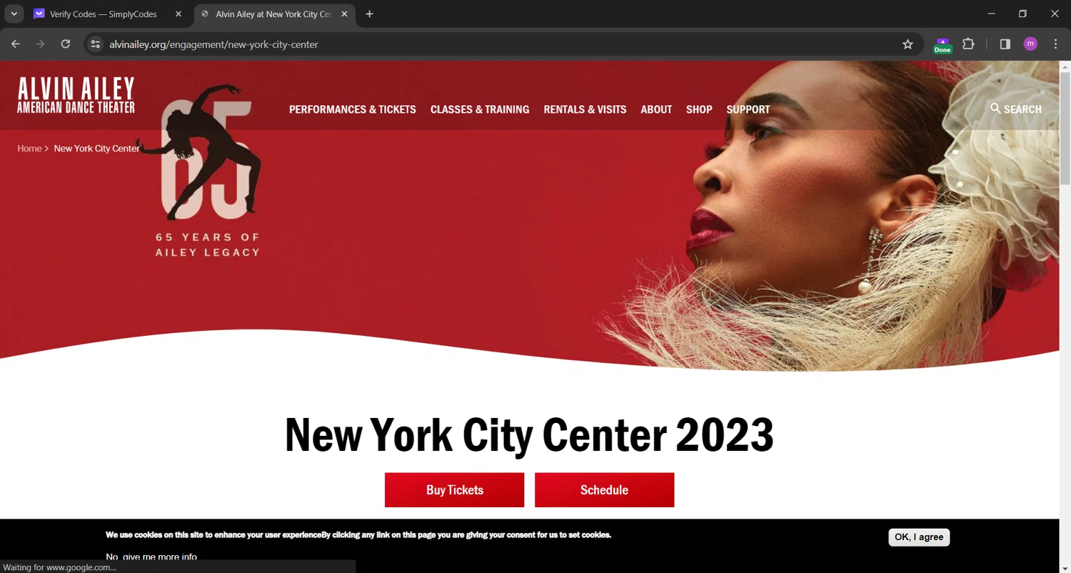 where to use Alvin Ailey promo code box