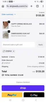 STEPHY coupon verification screenshot