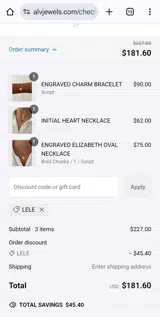 Lele coupon verification screenshot