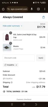 Fourth coupon verification screenshot