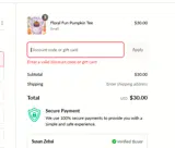 Aly Jean Boutique coupon verification screenshot
