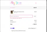 Aly Jean Boutique coupon verification screenshot