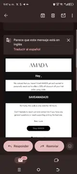 Saveamada20 coupon verification screenshot
