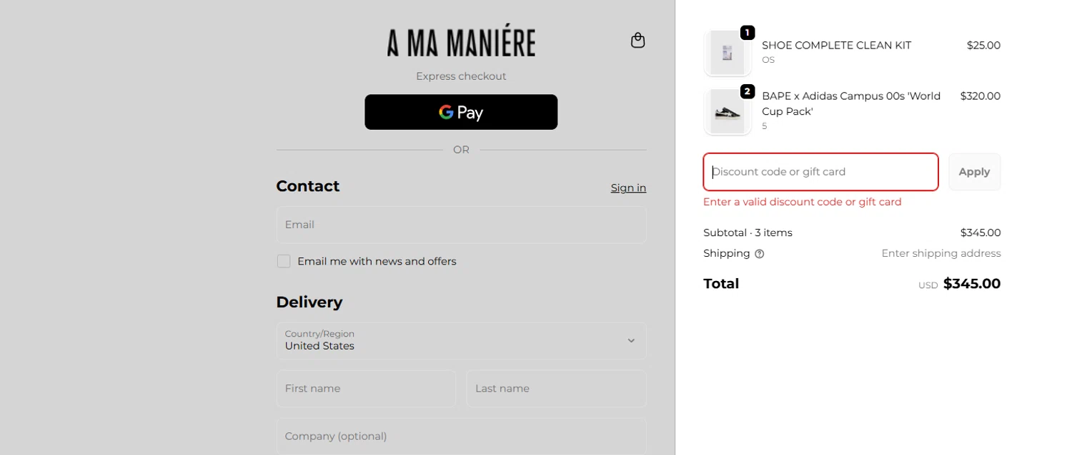 A Ma Maniere discount code screenshot showing code Laborday applied at A Ma Maniere checkout page. Uploaded by SimplyCodes community member Halanweik on Feb 13, 2026