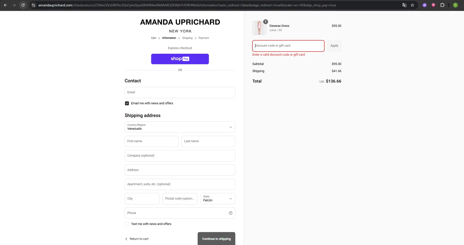 Amanda Uprichard discount code screenshot showing code AULOVES applied at Amanda Uprichard checkout page. Uploaded by SimplyCodes community member SavvyNavigator1720 on Jul 12, 2025