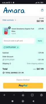 EATPLAYSAY coupon verification screenshot