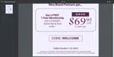 WELCOME coupon verification screenshot