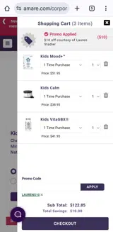 LAURENS10 coupon verification screenshot