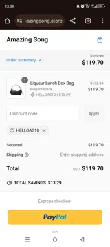 Helloas10 coupon verification screenshot