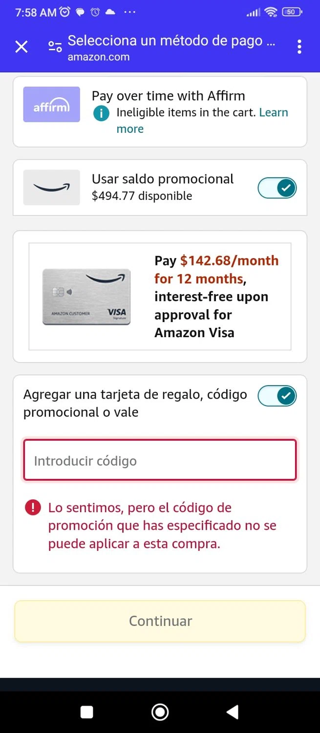 Amazon Echo checkout page showing Amazon Echo promo code box | Screenshot taken by SimplyCodes community member on Jan 23, 2024