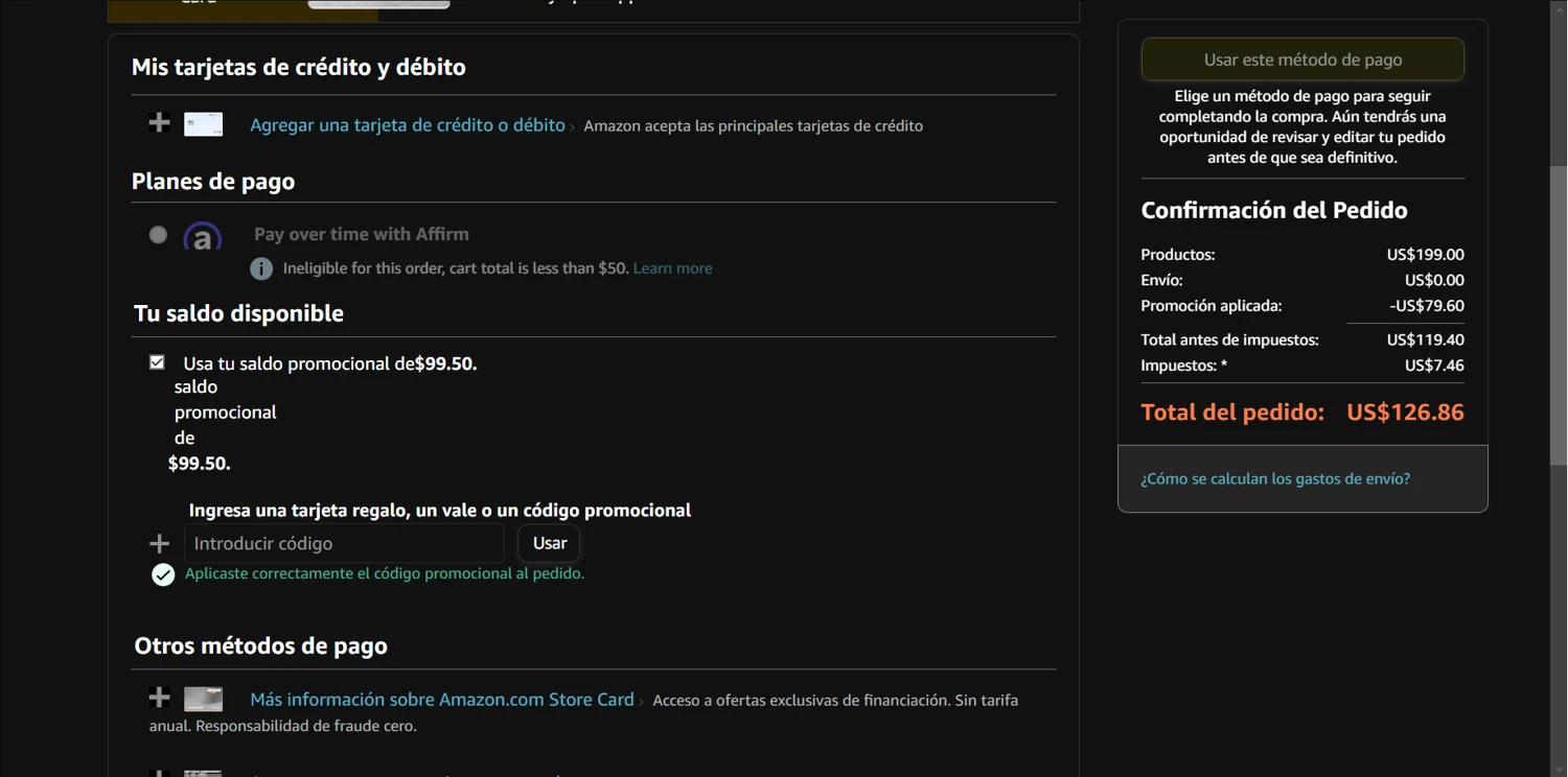 Amazon Fire checkout page showing Amazon Fire promo code box | Screenshot taken by SimplyCodes community member on Oct 28, 2023