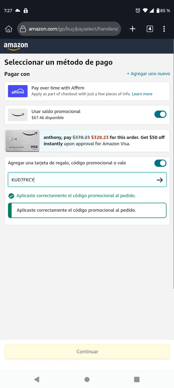 Amazon Pharmacy checkout page showing Amazon Pharmacy discount code box | Screenshot taken by SimplyCodes community member on Oct 27, 2023