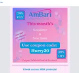Ambari Nutrition coupon verification screenshot