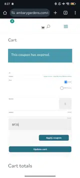 BF25 coupon verification screenshot