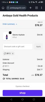 BY11 coupon verification screenshot