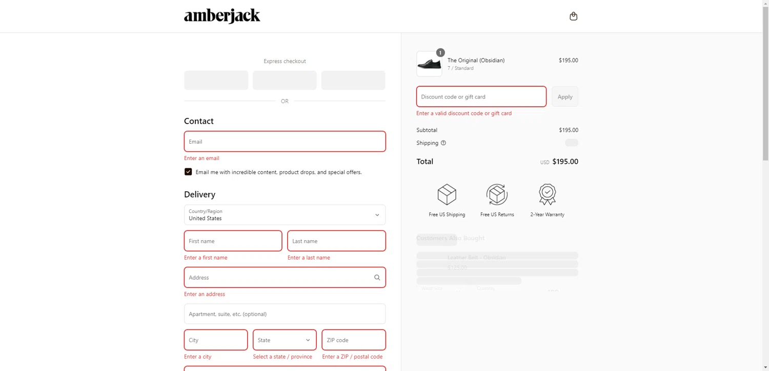 Amberjack discount code screenshot showing code TIM10 applied at Amberjack checkout page. Uploaded by SimplyCodes community member NobleMaestro6498 on Aug 12, 2025