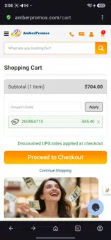AmberPromos.com coupon verification screenshot