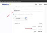 aMember Professional coupon verification screenshot