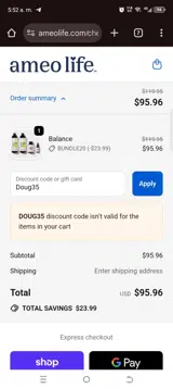 Doug35 coupon verification screenshot