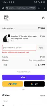 TREATYOURBACK15 coupon verification screenshot