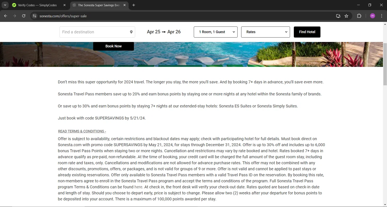 Americas Best Value Inn checkout page showing Americas Best Value Inn coupon code box | Screenshot taken by SimplyCodes community member on Apr 25, 2024